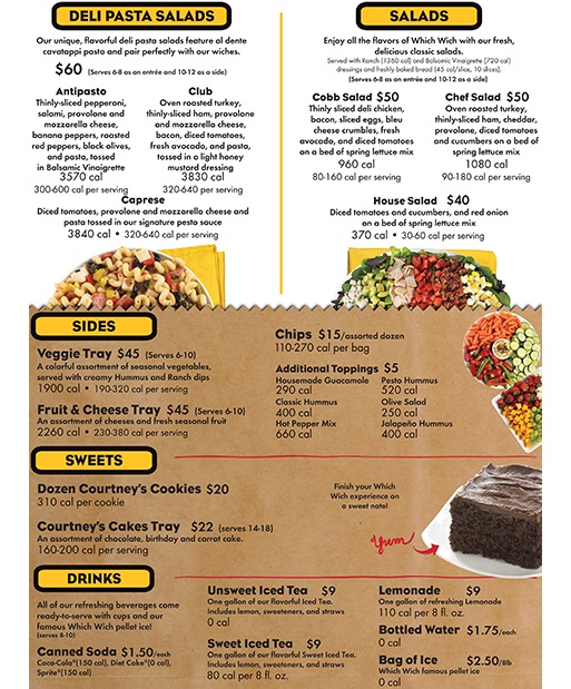 Which Wich Nutritional Menu Nutritionwalls